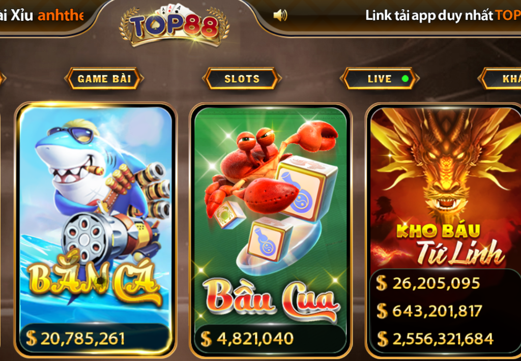 Bắn cá đổi thưởng cực đã chỉ có tại Top88