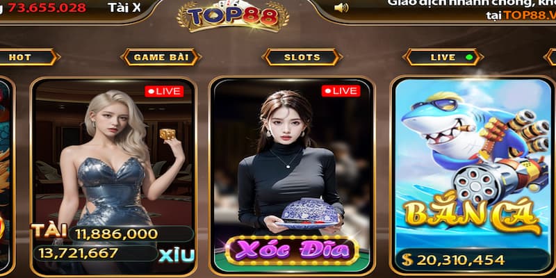 Sản phẩm game online đổi thưởng hấp dẫn tại Top88